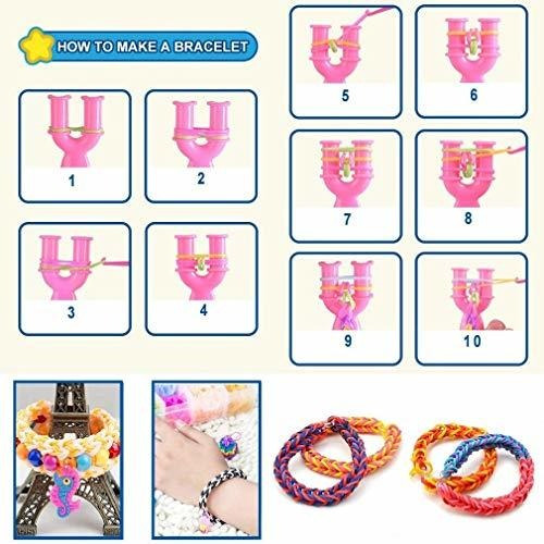 Huastyle Rainbow Rubber Bands Bracelet Loom Making Kits For