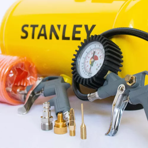 Compresor De Aire Stanley 6 Lts 1.5 Hp + Kit 6pz Cuotfs