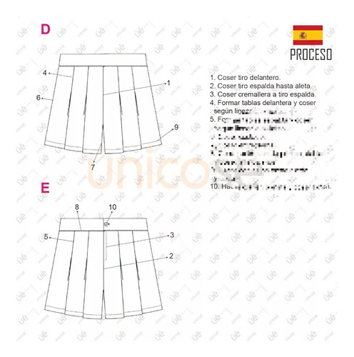 ( Moldes De Ropa) Escolar Pollera Pantalon 2303
