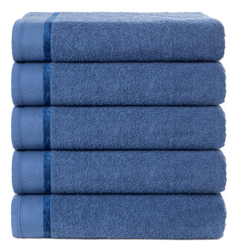 Kit 10 Toalhas Banho Banhão Canadá Toalha Gigante 360 Gramas Cor Azul Lisa