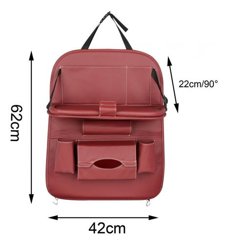 Organizador De Asiento Trasero De Coche Con Bolsa Vino Rojo
