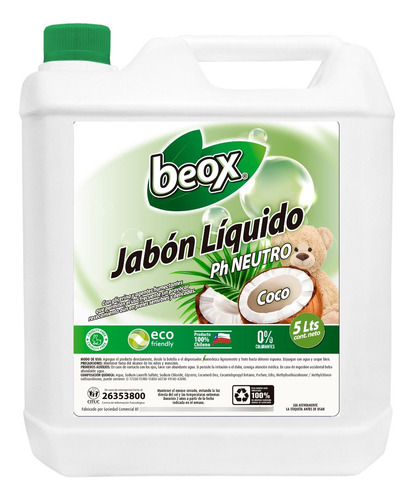 Jabon Liquido Yoghurt Coco Beox® 5lts