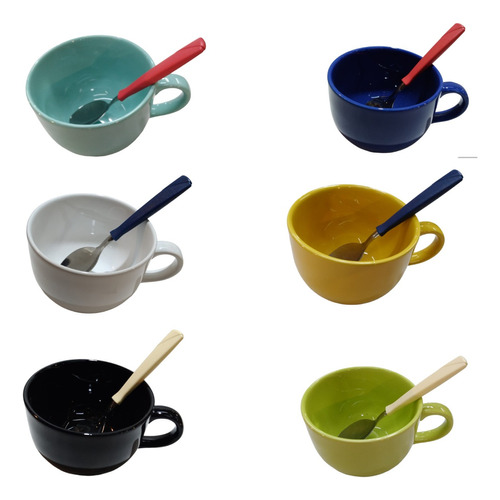  Tazas Desayuno Y O Sopa 750ml Varios Colores Oferta!!!