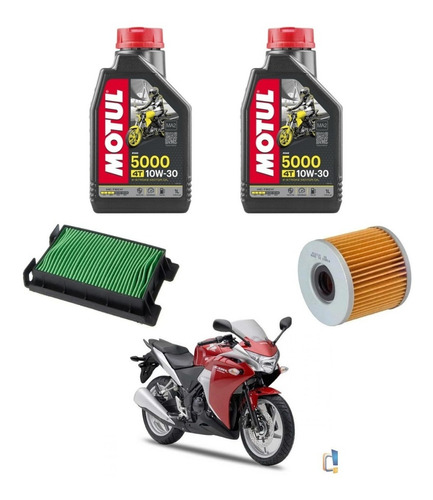 Kit Óleo 2l Motul 5k 10w30+filtro De Ar+ Filtro Óleo Cbr250r