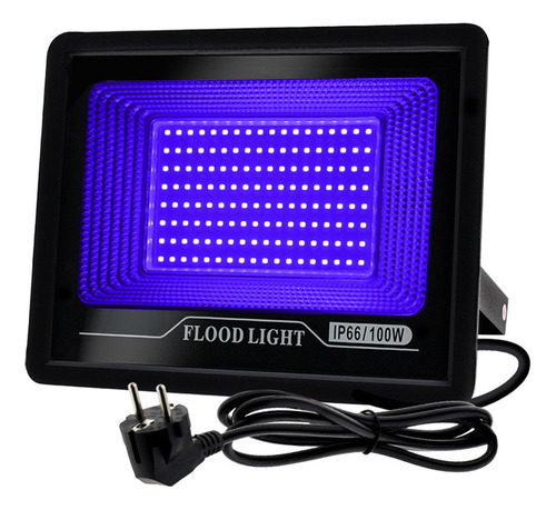 Reflector De Luz Negra Ultravioleta 100w Con Enchufe Cambiar