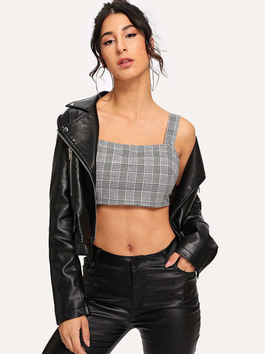 Croptop Gales Gris Cuadrado Shein