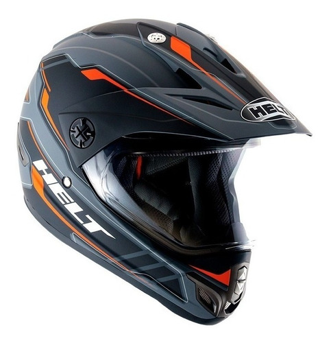 Capacete para moto  cross Helt Cross  Cross Vision  laranja triller tamanho 62 