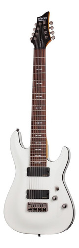 Guitarra eléctrica Schecter Omen-8 de tilo vintage white brillante con diapasón de palo de rosa