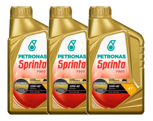 3 Litros Óleo Moto Petronas Sprinta Sintético 10w40 Sn