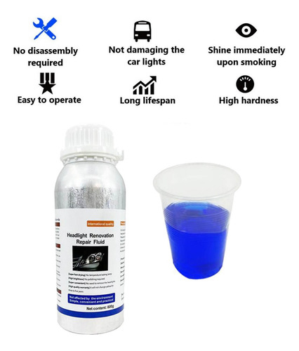 Solução De Farol Automático, Kit De Renovação De 600 Ml, Uni