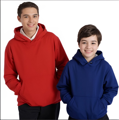 Poleron Infantil Algodón Canguro Capucha Para Estampar