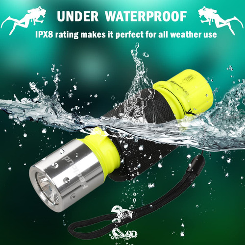 Hecloud Linterna De Buceo Con Luz De Buceo Recargable Ipx8 I