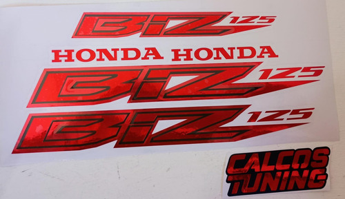 Calco Honda Biz 125 Rojo Cromado