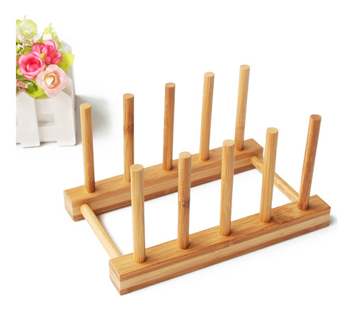 Estante Para Platos, Ollas, Soporte De Madera Para Platos De