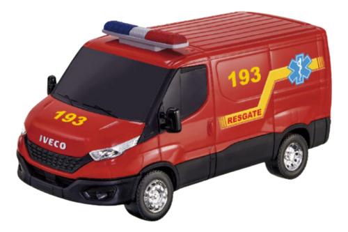 Brinquedo Van Iveco Daily Resgate Bombeiro Com Acessórios