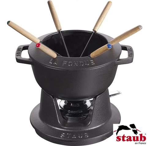 Kit Serviço De Fondue Panela Ferro Fundido 18cm 1,65l Staub