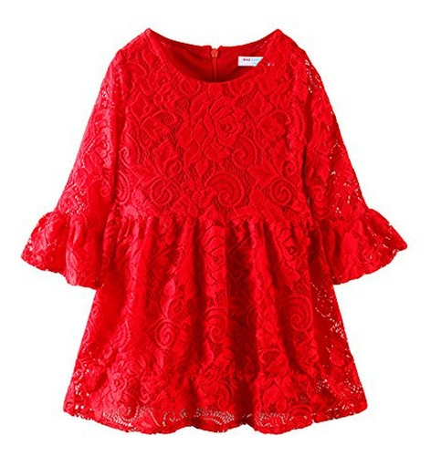 Mud Kingdom Cute Little Girl Dress Rojo Tamaño