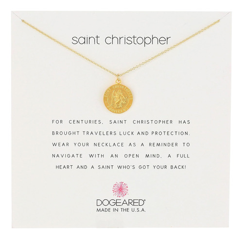 Collar Dogeared Saint Christopher Travelers Recordatorio Bañ