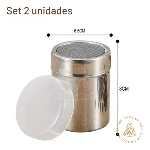 Espolvoreador Tamiz Con Tapa Cacao, Azucar, Especias X2 Un