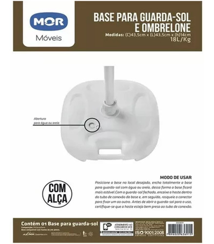 Base Para Montar Guarda Sol E Ombrelone Com Areia Ou Agua