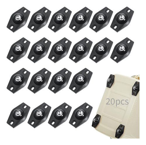 20x Mini Ruedas Giratorias Ruedas Adhesivas Ruedas Universal