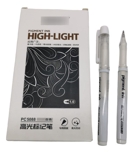 Esfero Gel Blanco Corrector Tinta Pigmentada Baoke X12 Und