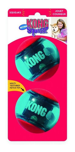 Imagen 1 de 8 de Kong Squezz Action Ball Large Juguete Pelota Perro X2-