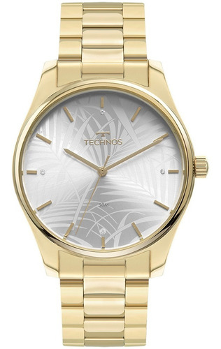 Relógio Feminino Technos Trend Dourado Loja De Fábrica Cor do fundo Prata