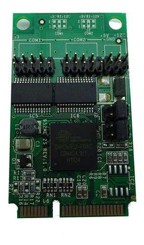 Mini Pci Express Pcie De 2 Puertos Serie Db9 Uart 16950 Rs232 Corriente