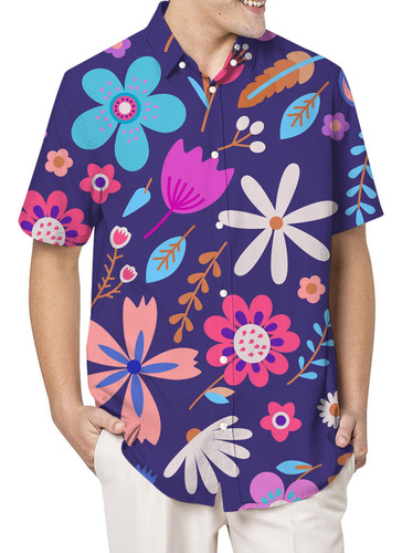 Camisa Hawaiana De Playa Suelta Para Hombre