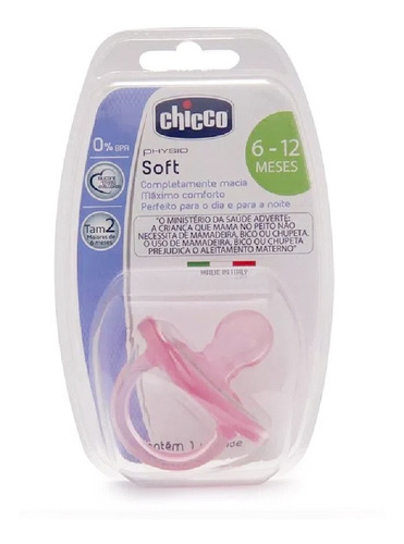 Chupeta Physio Soft Rosa Claro 6 A 12 Meses Da Chicco 2712