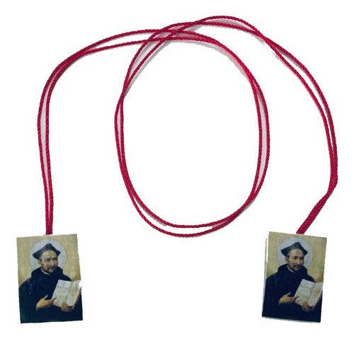 6 Collar Hilo Rojo Escapulario De San Ignacio De Loyola