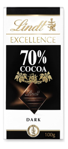 Chocolate Lindt Excellence Dark 70% 100g  Unidade Barra