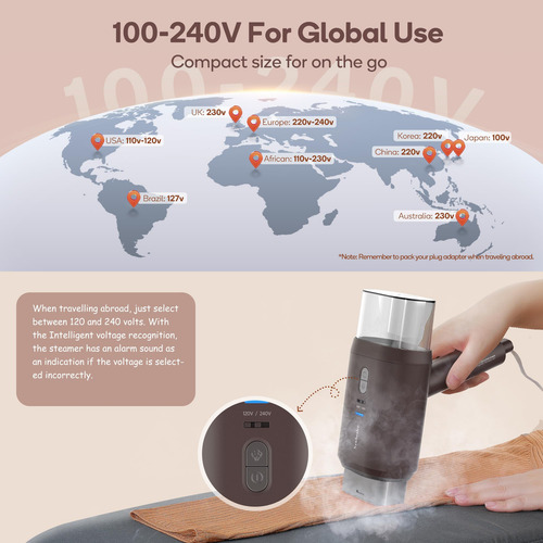 Vaporizador De Ropa Newbealer De Doble Voltaje, 1200 W, 180