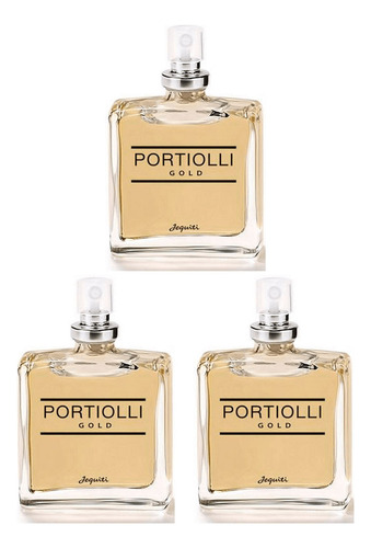 Kit 3 Perfume Portiolli Gold Colônia Masculino Miniatura 25 Ml Jequiti