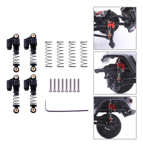 4x Amortiguadores Para Axial Scx24 90081 Rc Accesorio Negro