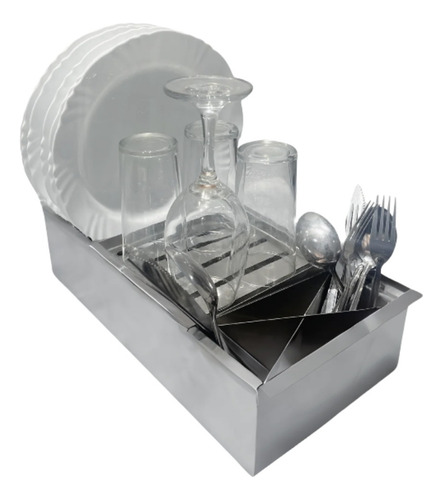 Cuba Dupla + Calha Acessório 40x20 Aço Inox 304 Ecosul