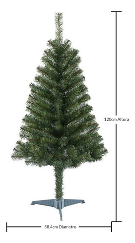 Árbol De Navidad Holiday Time Pvc Verde 1.2 M