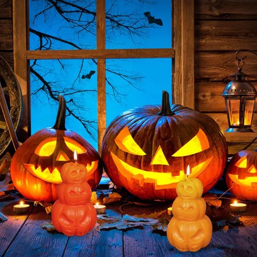 Molde De Vela 3d Con Forma De Calabaza Para Halloween, Silic