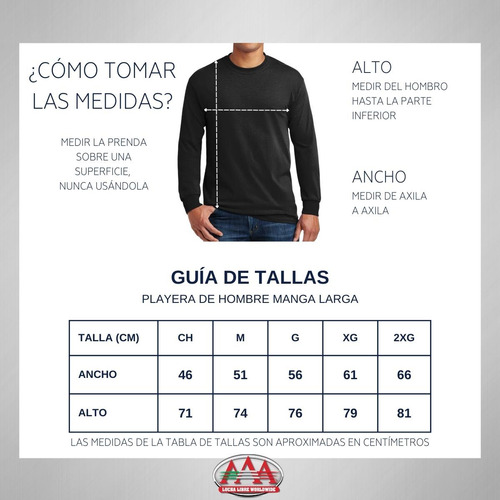 Playera Deportiva M Larga Hombre Lucha Libre Aaa Triplemanía