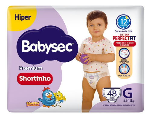 Fralda Descartável Babysec Shortinho Galinha Pintadinha Hipe