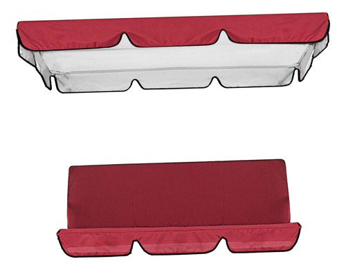 Juego De Cubierta De Dosel Para Columpio De Patio Funda Rojo