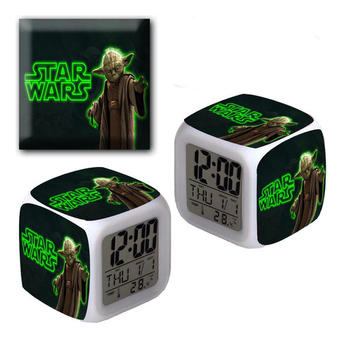 Reloj Despertador Iluminado Star Wars Yoda - Printek