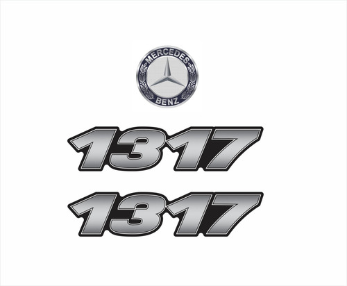 Kit Adesivo Emblemas Compatível Com Mercedes Benz 1317 Krt42