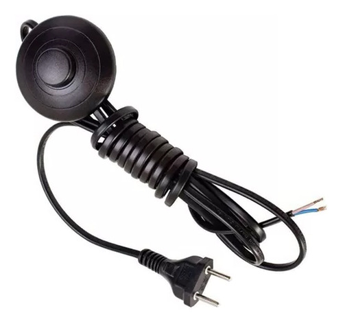5 Cabos P/ Abajur C/ Interruptor Piso Preto 3mts - Lucchi