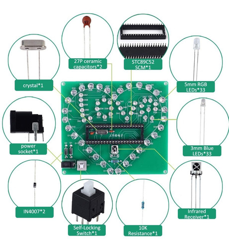 Is Amor Del Corazón Led Diy Electrónica Proyectos Práctica D