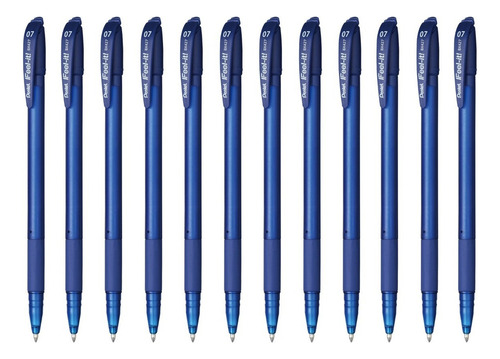 Bolígrafo Pluma Con Tapa Bx427 Pentel Feel-it 0.7 Mm 12 Pzas Color de la tinta Azul