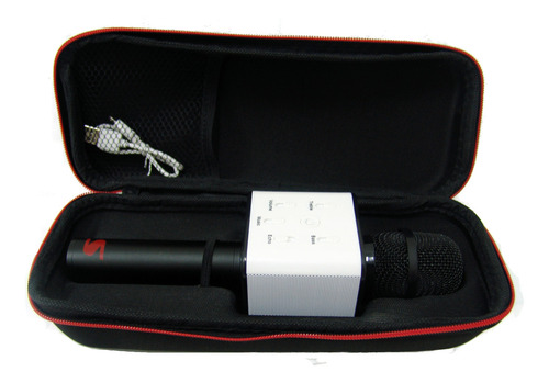 Microfono Inalambrico Karaoke Bluetooth Parlante Usb Color Negro