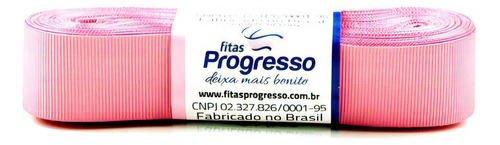 5 Fitas De Gorgurão Progresso 22mm - Nº5 C/10 Metros Cor Rosa Escuro