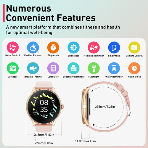 Reloj Deportivo Inteligente Para Mujer Con Llamada Bluetooth